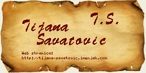 Tijana Savatović vizit kartica